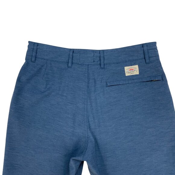 Faherty All Day Shorts 28 Blue Flat Front Classic Fit Zip Fly Logo Beach Summer - Picture 10 of 14